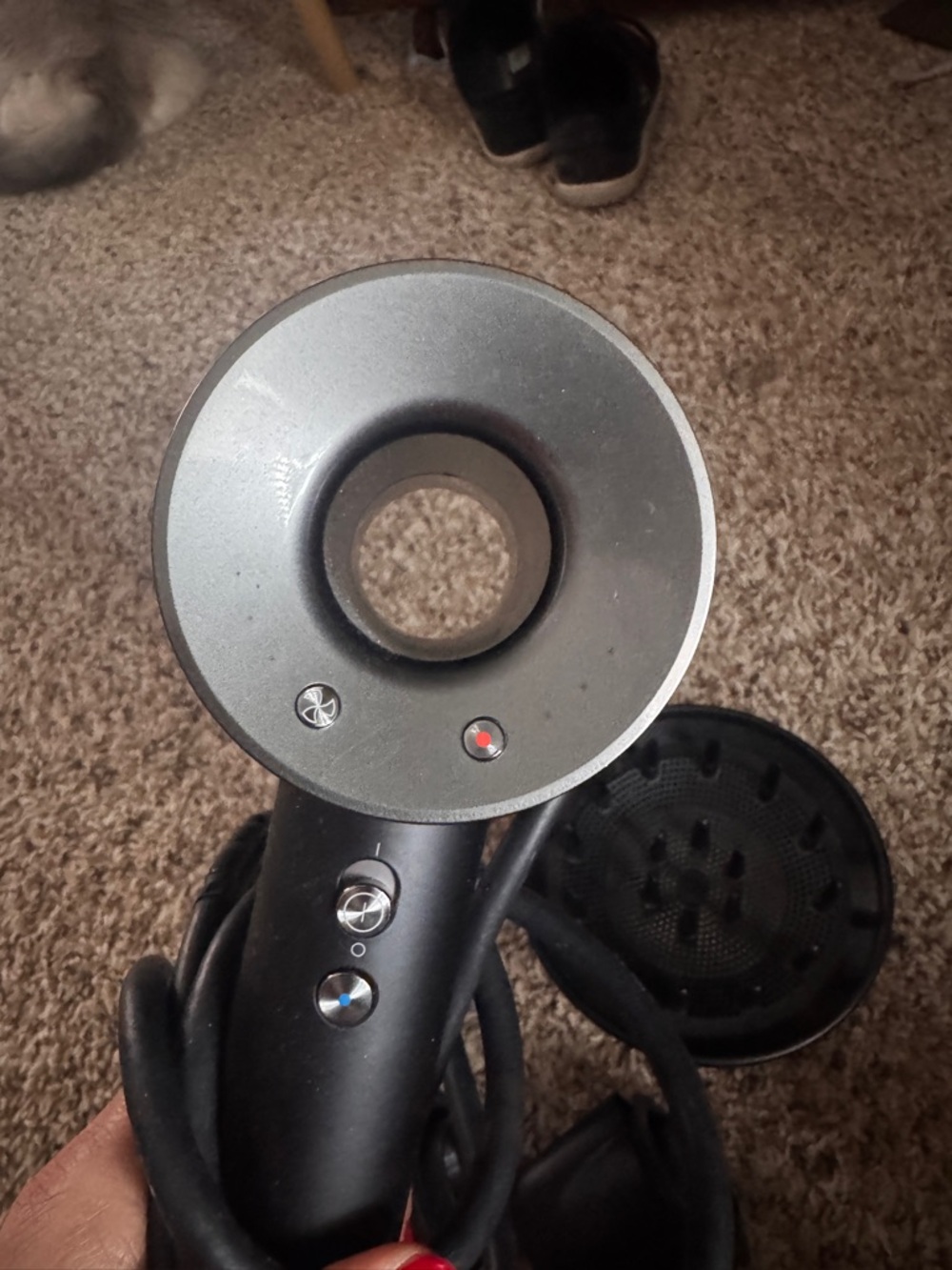 Dyson Black Hair Dryer with attachments